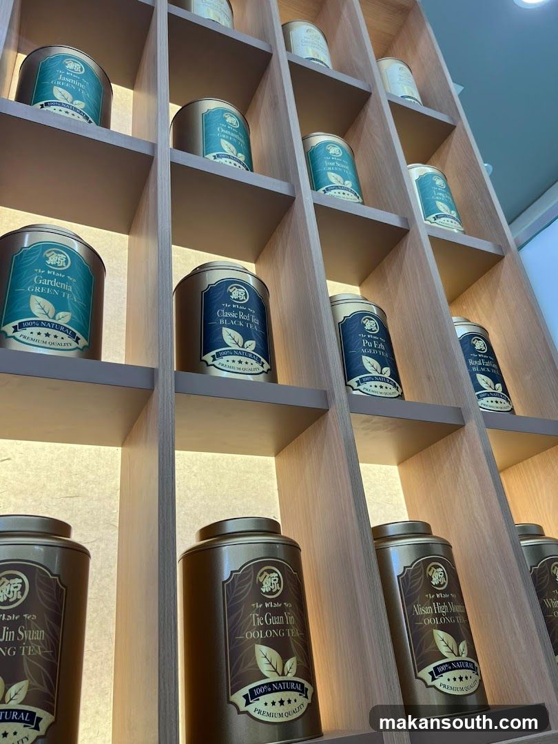 Tea Tins on Shelves