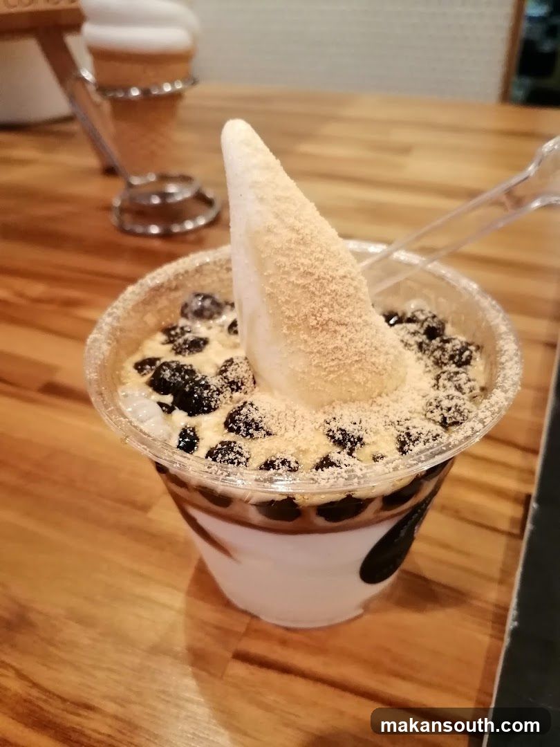 Soft Serve Ice Cream with Boba
