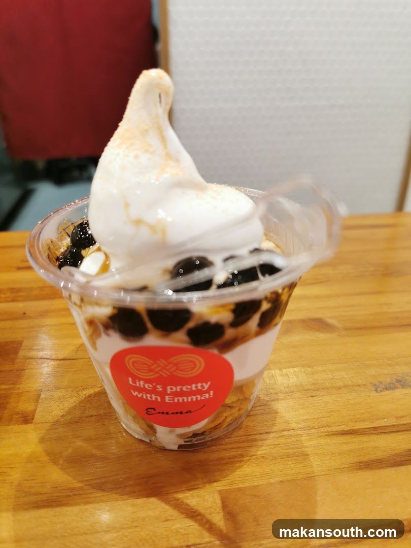 Dessert Cup with Soft Serve Ice Cream and Boba