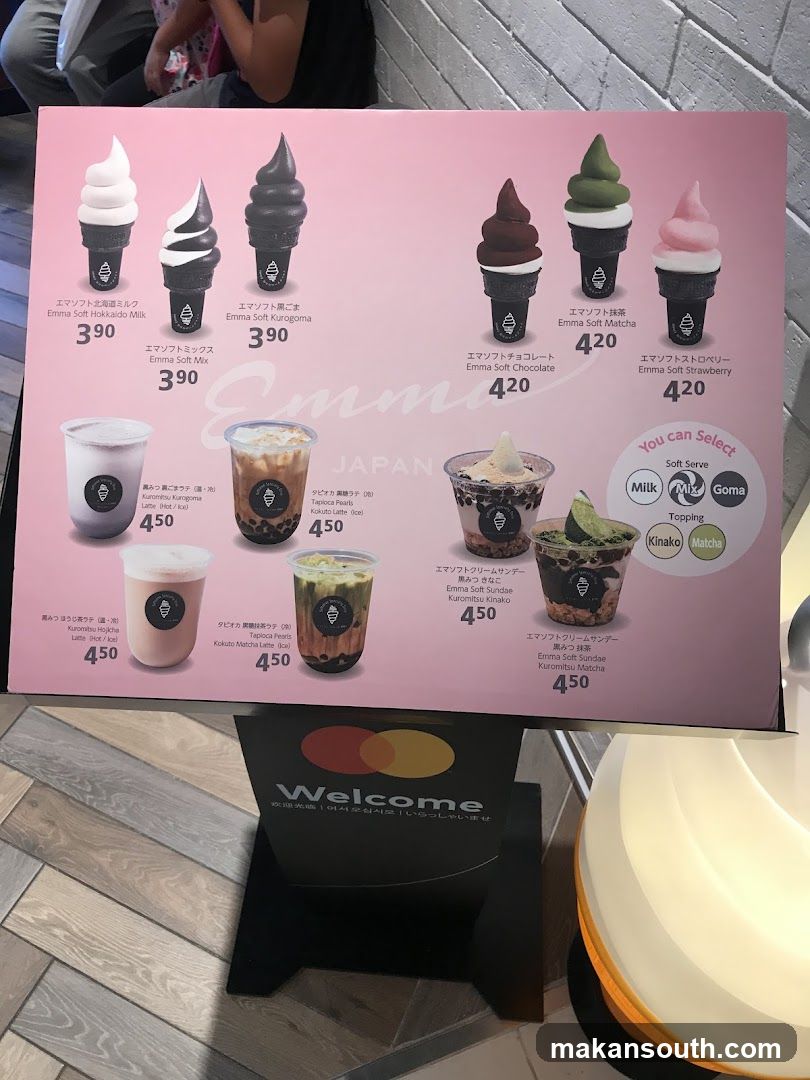 Emma Soft Serve Menu