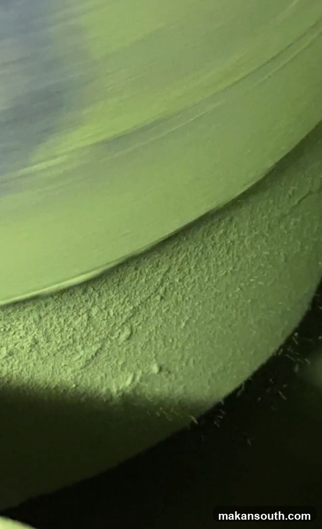 Close-up of green powder on surface