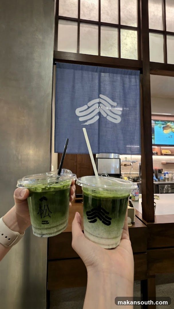 Two matcha drinks