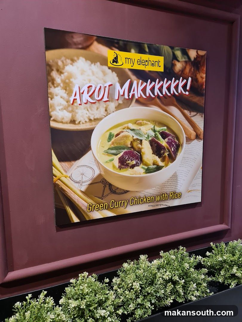 Advertisement for Green Curry Chicken with Rice