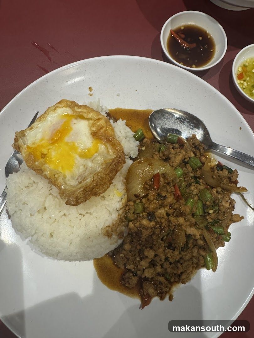 Minced Pork with Holy Basil and Fried Egg