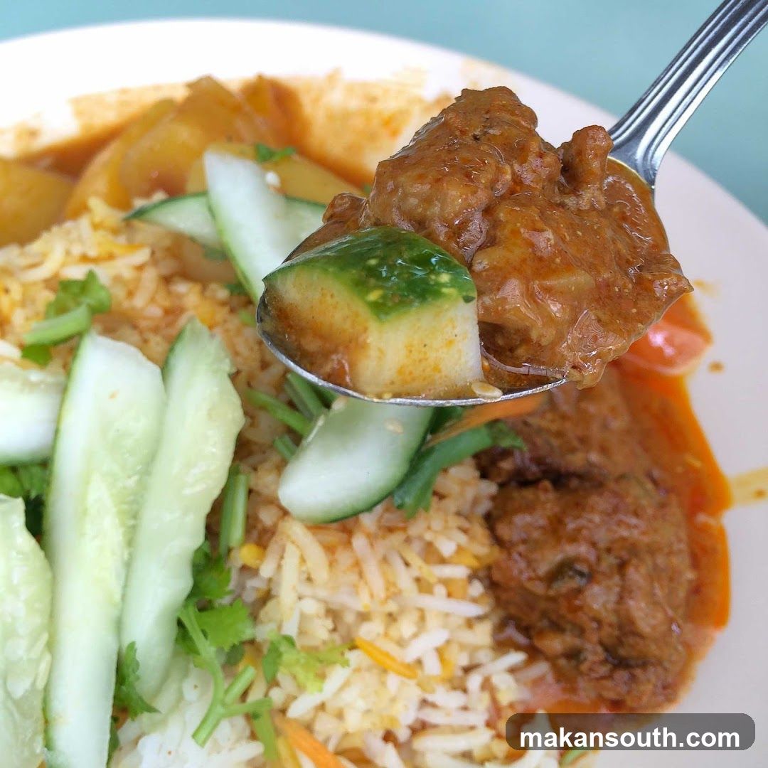 Curry with Rice and Cucumber