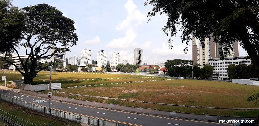 Open Field with Buildings in Background