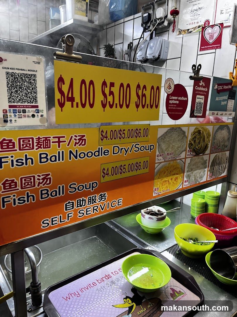 Chun Kee Fishball Noodle Menu
