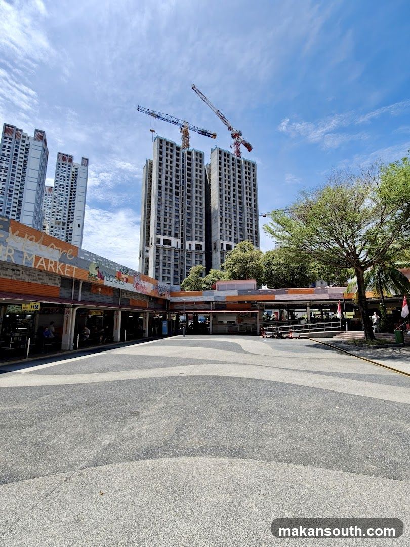 Marketplace with Construction in Background