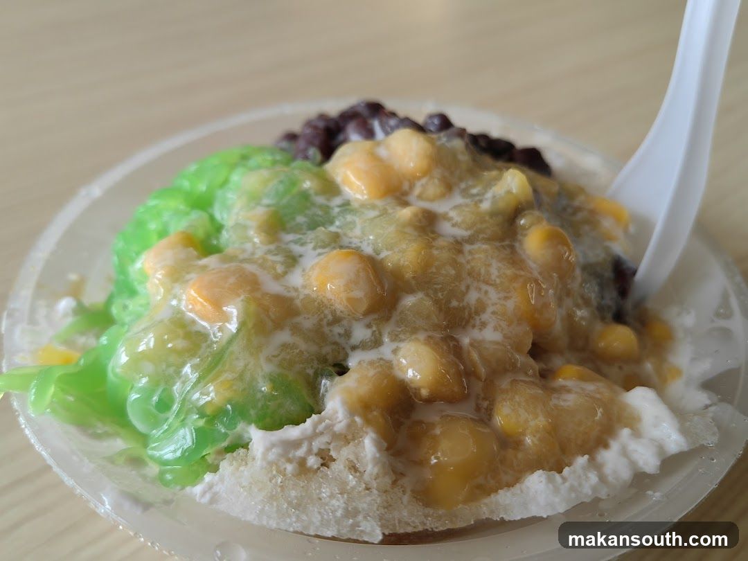 Dessert with Corn and Green Jelly