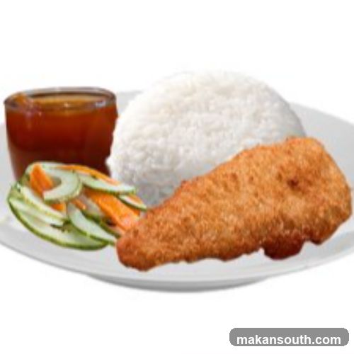 Fried Fish with Rice and Salad