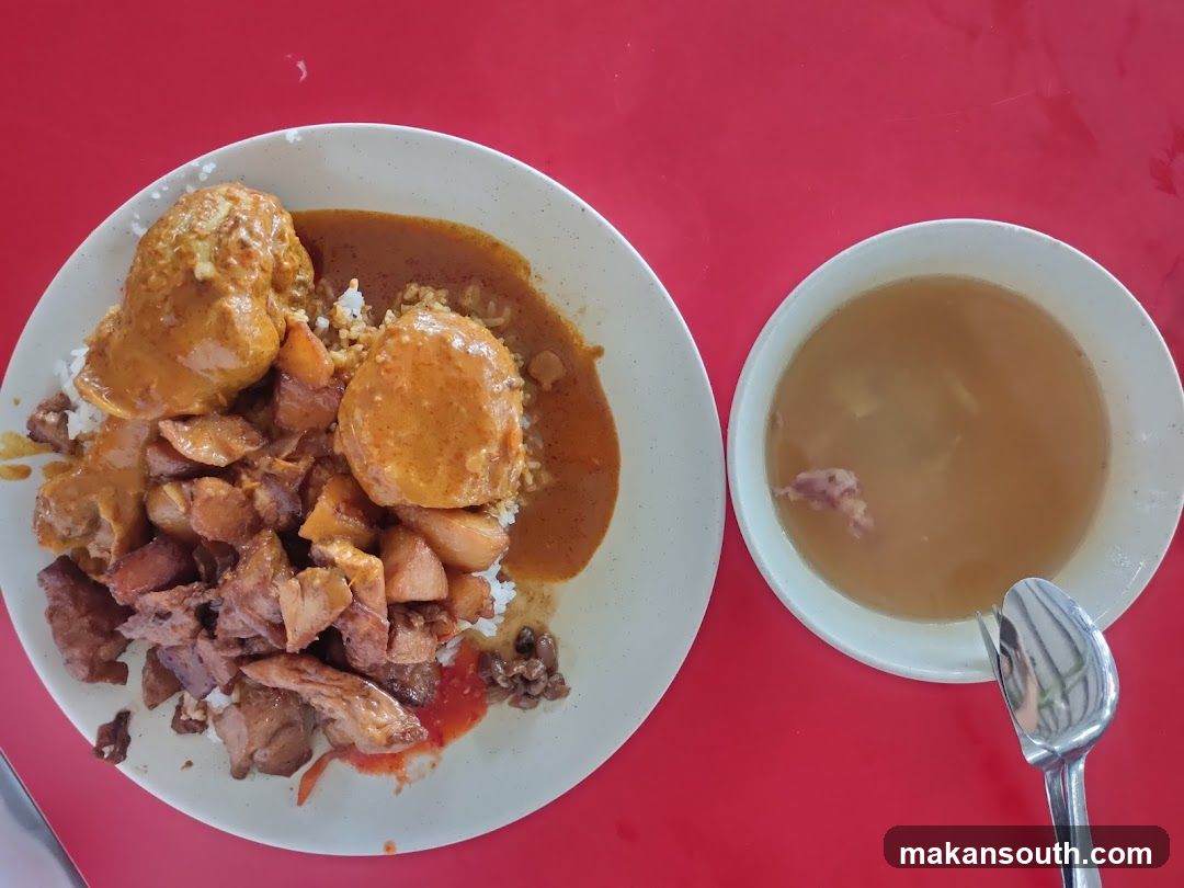Curry Chicken Rice with Soup