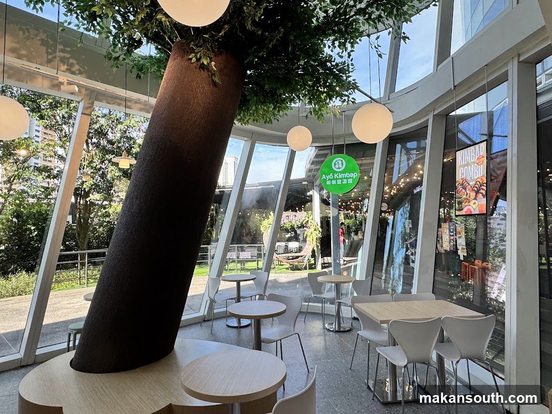 Restaurant Interior with Tree Feature