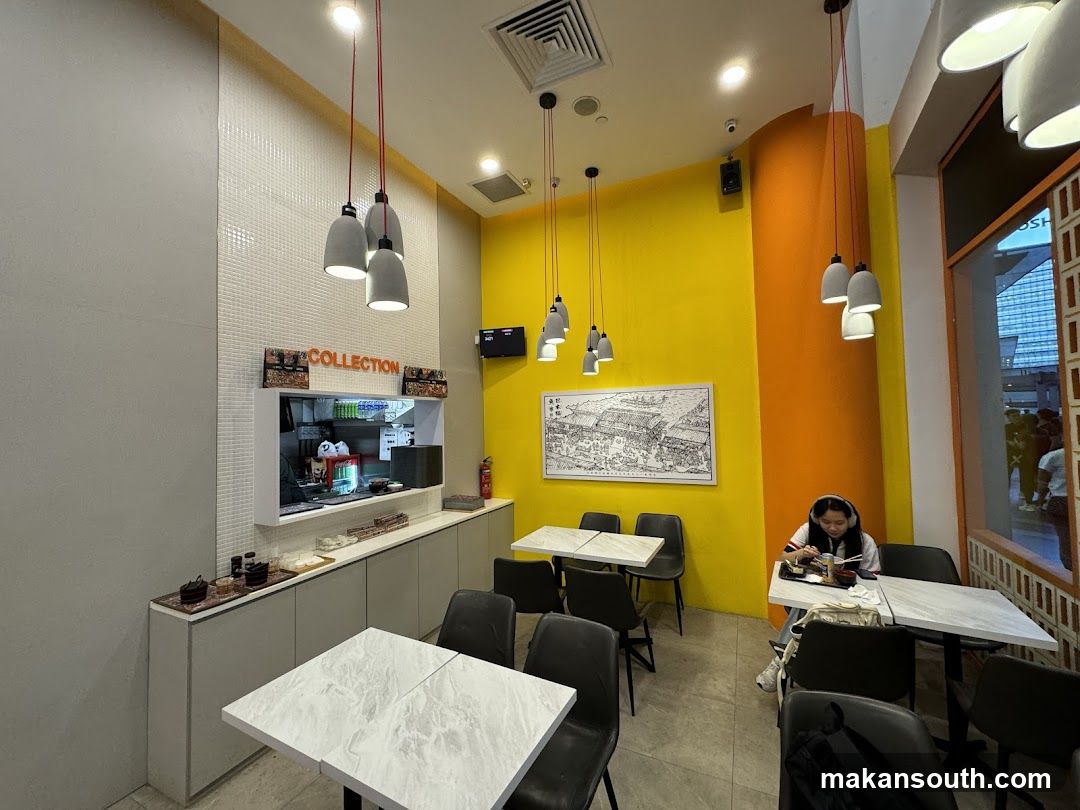 Restaurant Interior with Yellow and Orange Walls