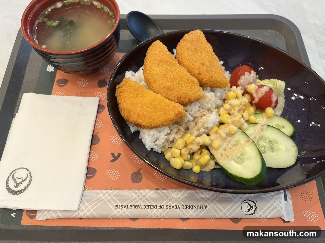 Fried Fish with Rice and Miso Soup