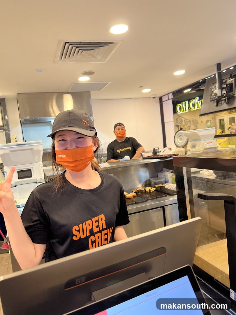 Staff at a food counter