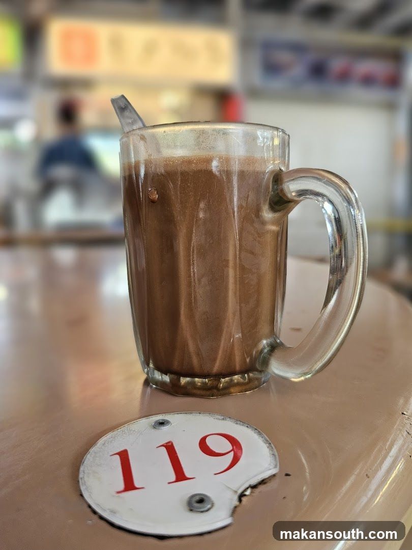 Chocolate drink with table number