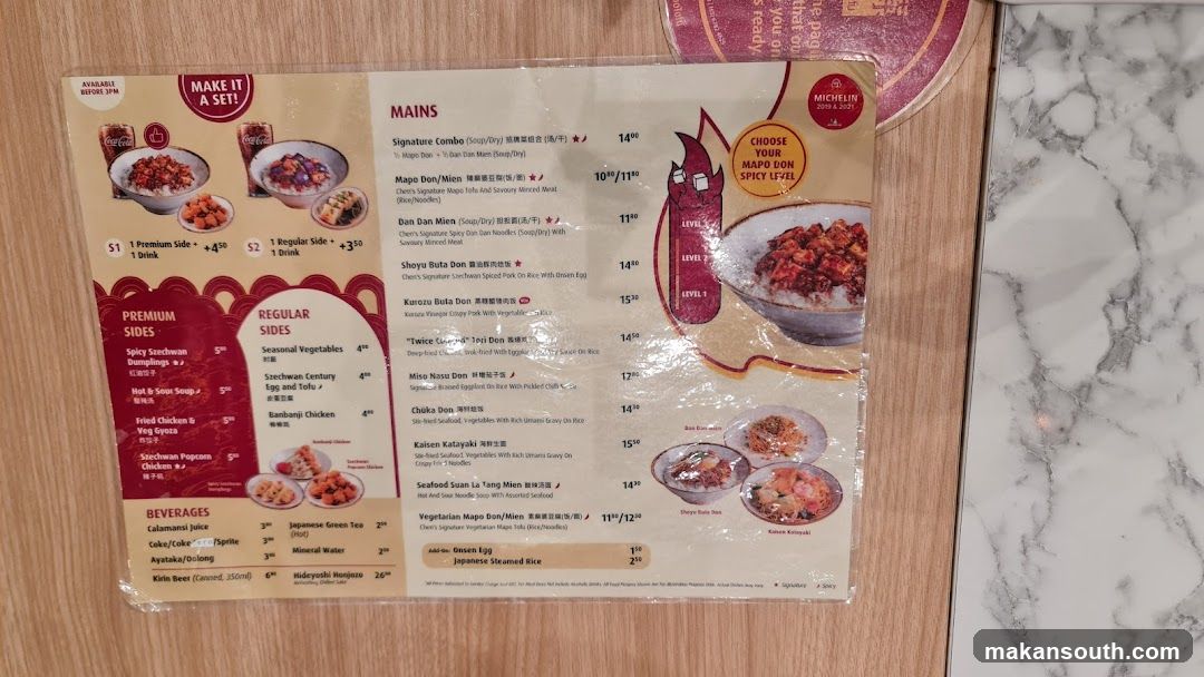 Chen's Menu