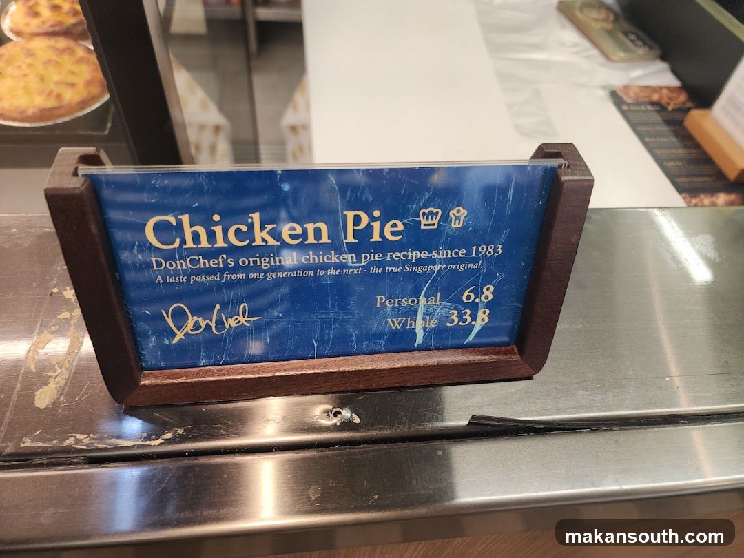 Chicken Pie Menu