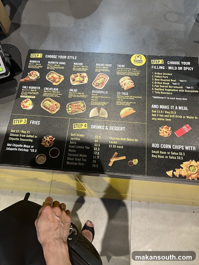 Guzman Y Gomez Menu
