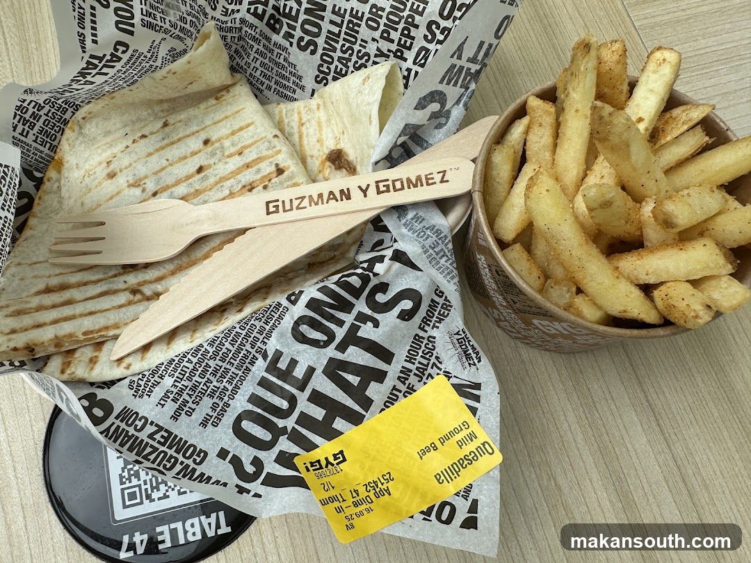 Quesadilla and Fries