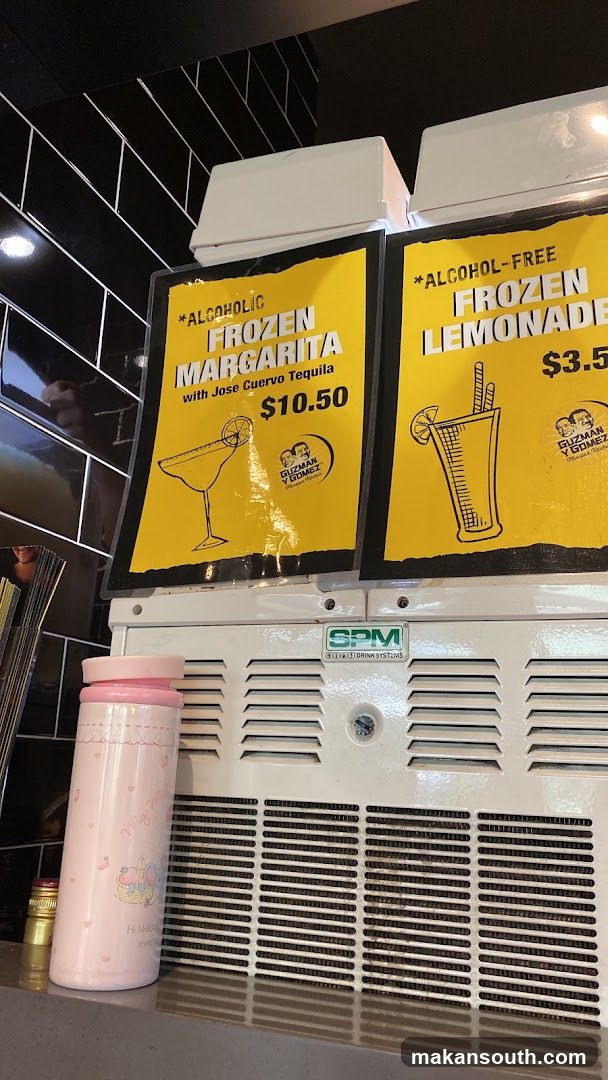 Frozen Drinks Menu
