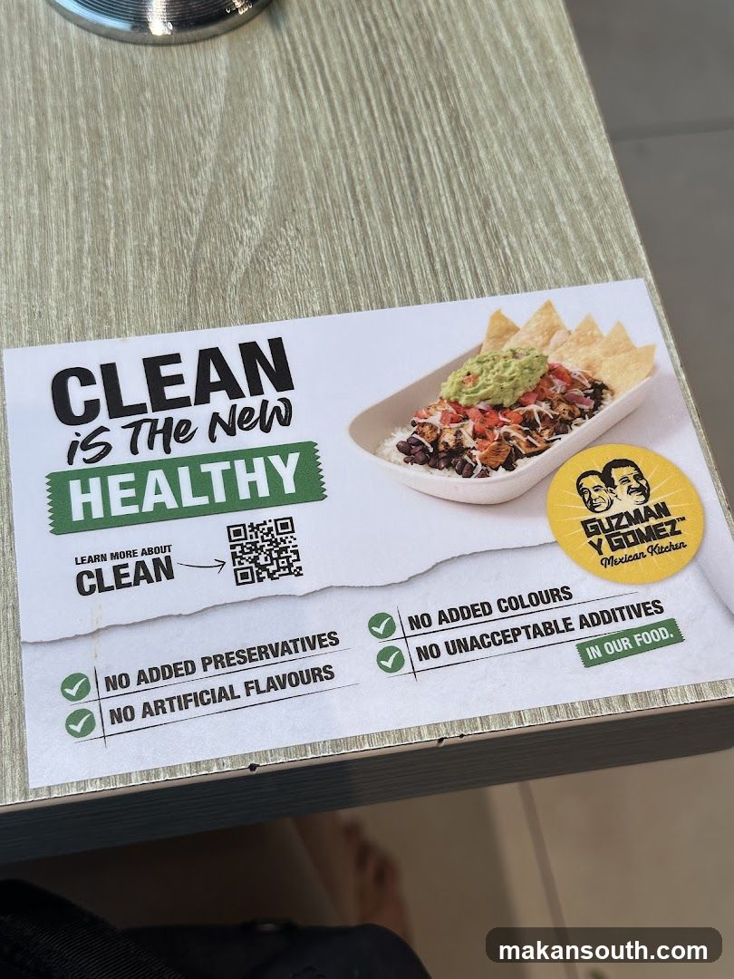 Guzman y Gomez "Clean is the New Healthy" Flyer