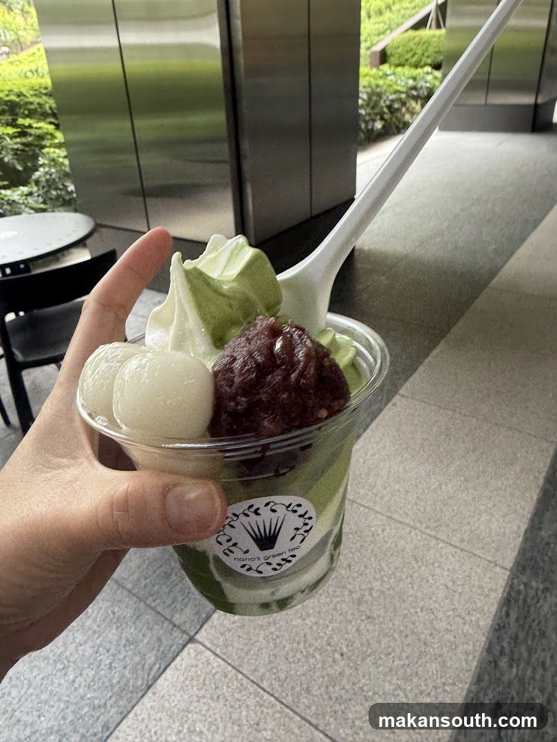 Matcha soft serve parfait
