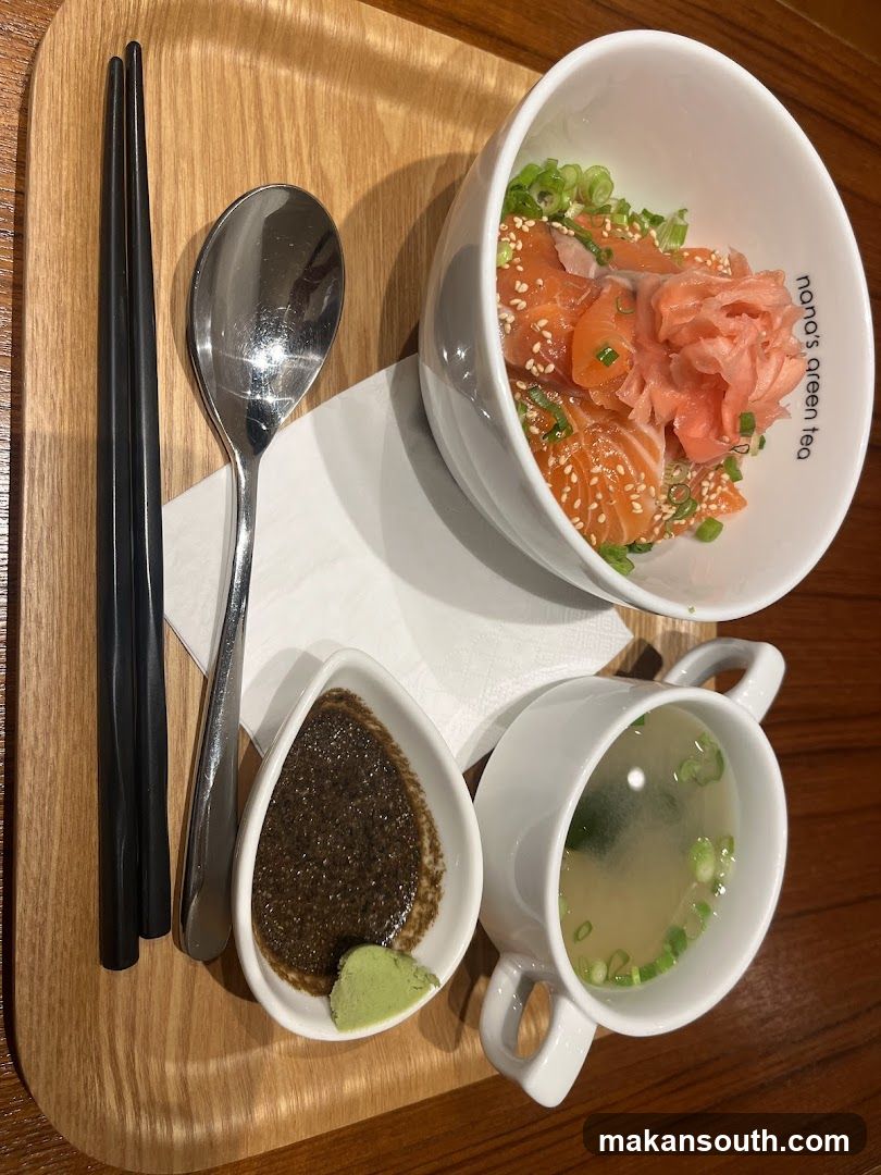 Salmon Donburi with Miso Soup