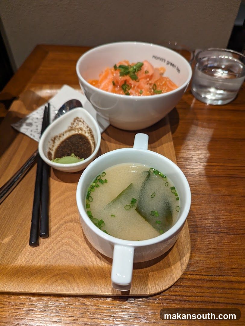 Salmon Donburi and Miso Soup
