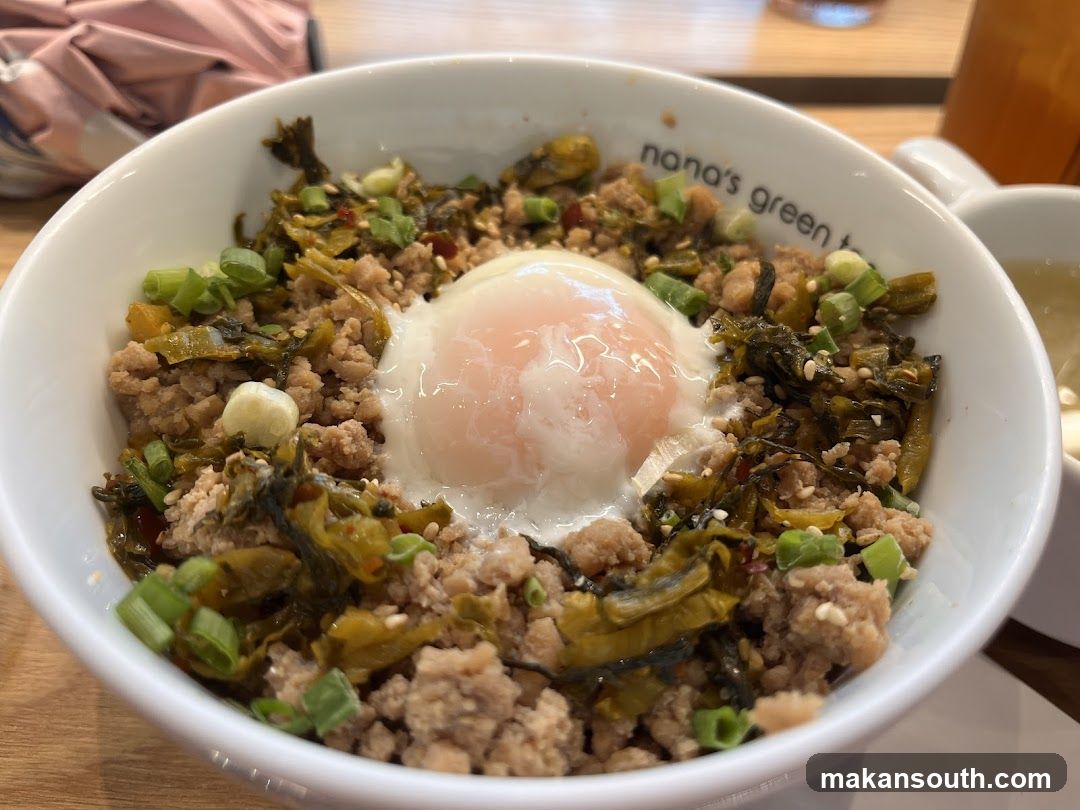 Minced Pork and Pickled Greens Rice Bowl