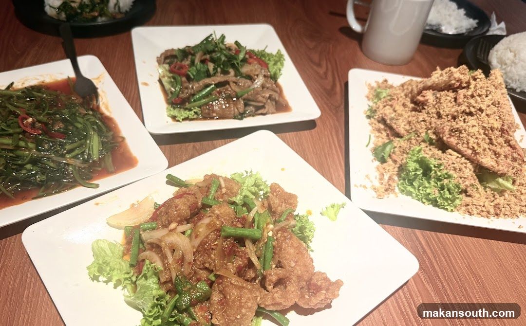 Assortment of Dishes on a Wooden Table