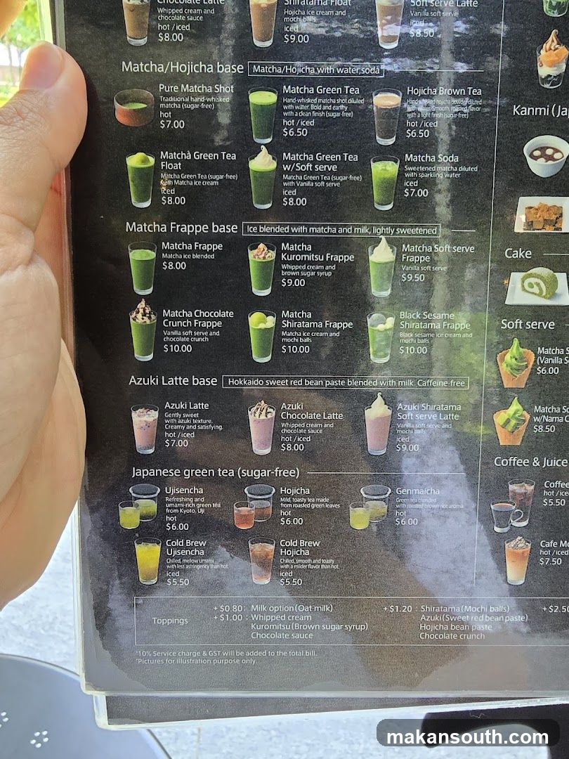 Matcha/Hojicha Menu