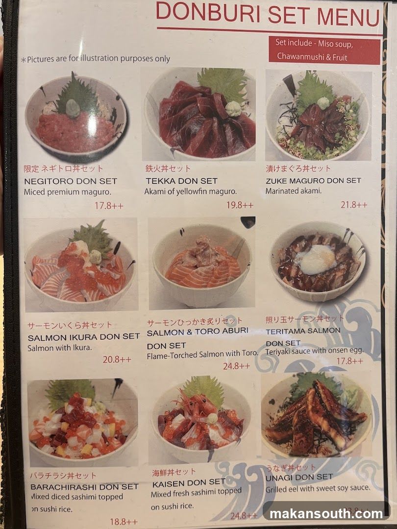 DONBURI SET MENU