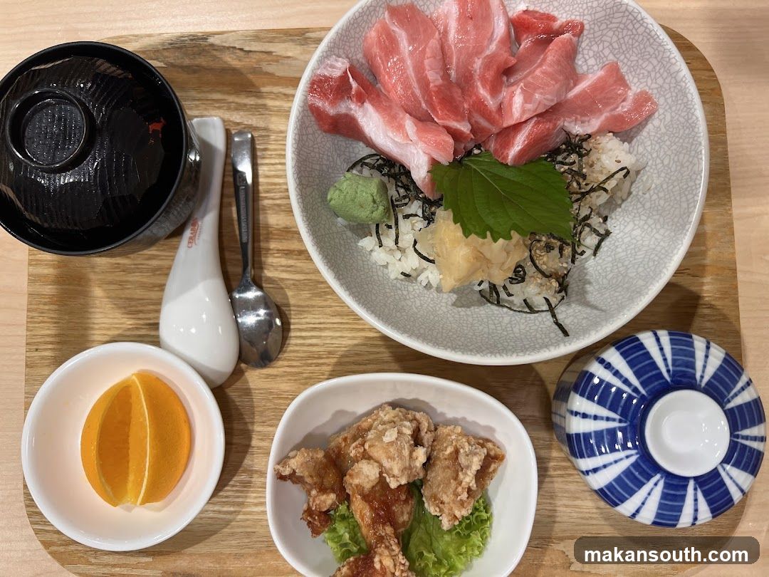 Tuna Donburi with Fried Chicken