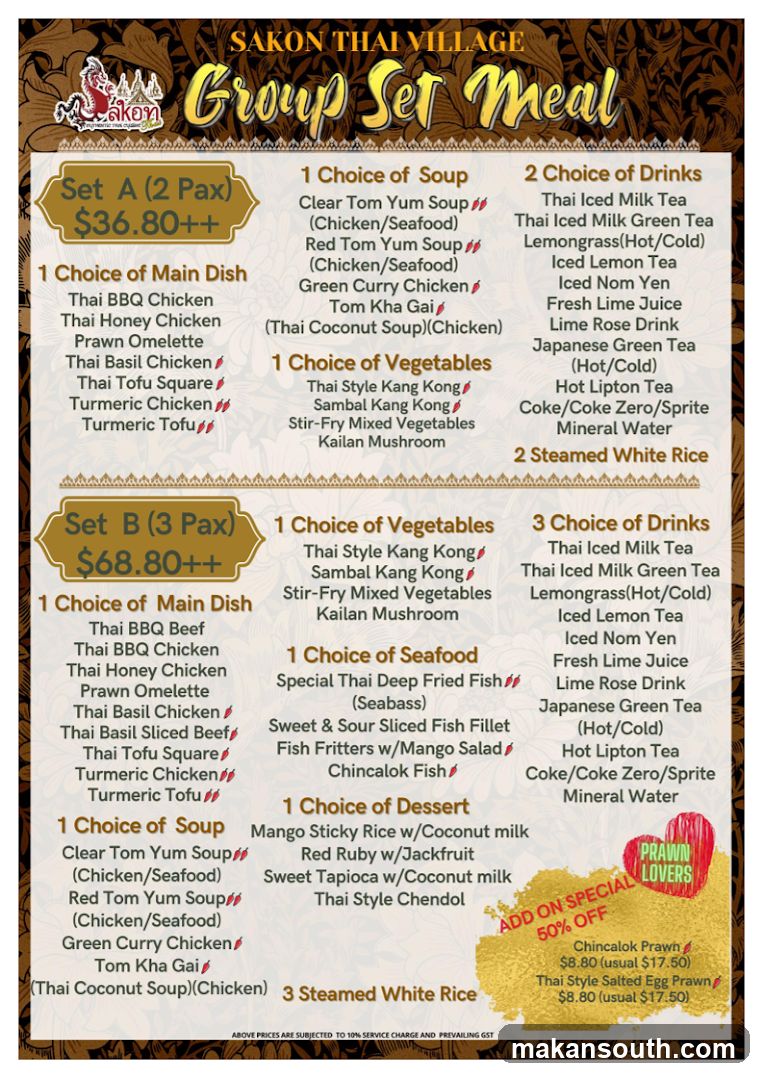 SAKON THAI VILLAGE Group Set Meal