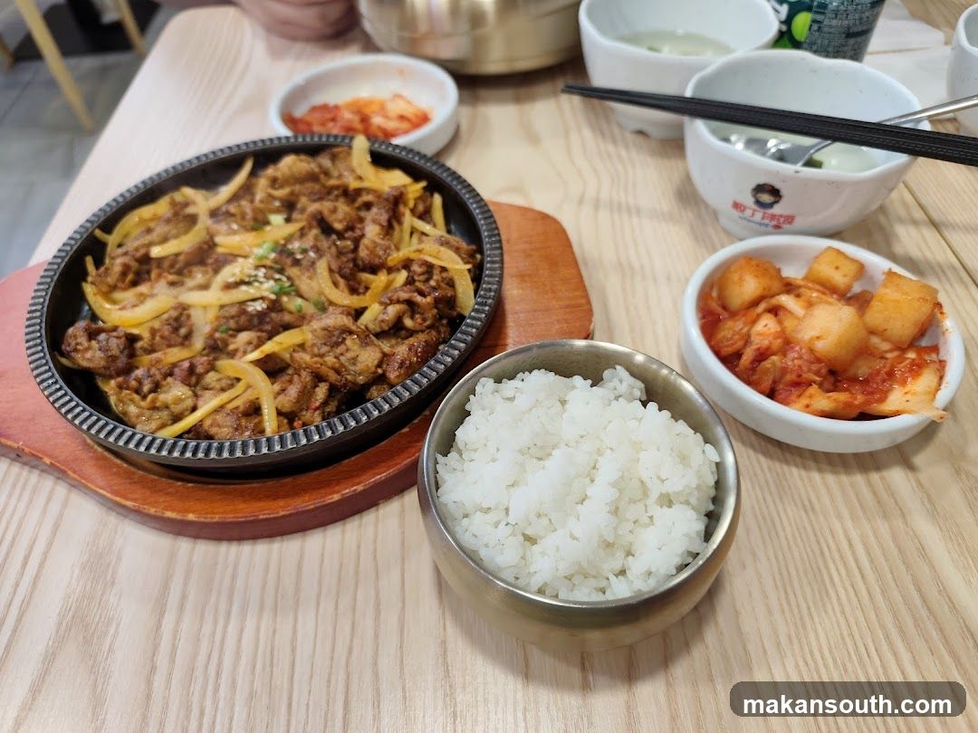 Korean Bulgogi with Rice and Kimchi
