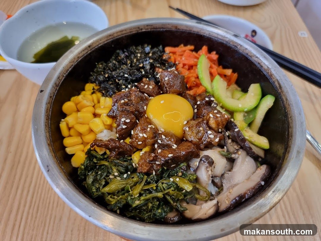 Bibimbap in a stone bowl