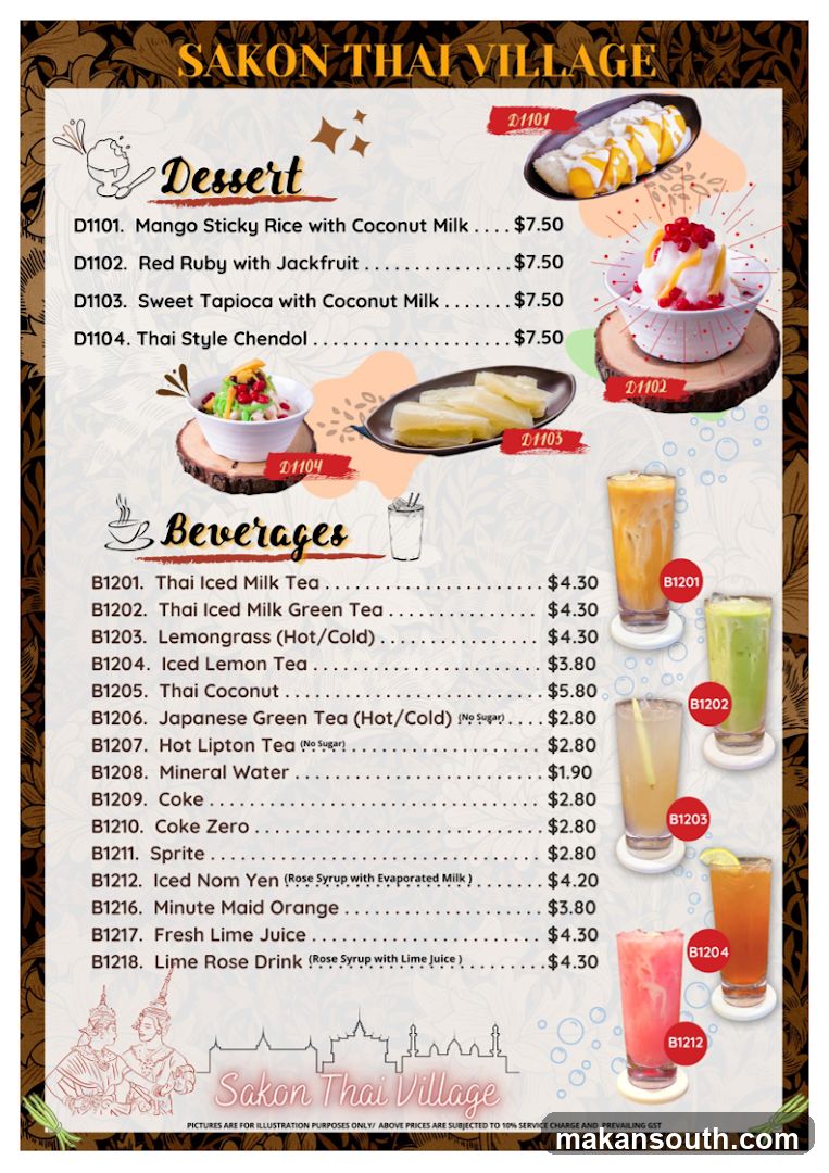 Sakon Thai Village Menu