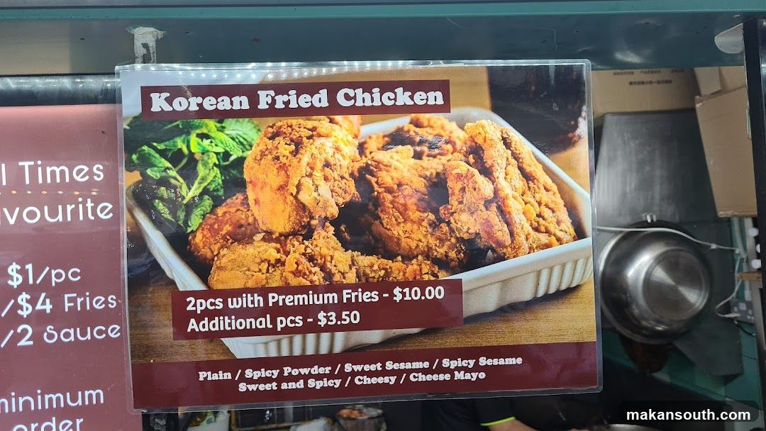 Korean Fried Chicken Menu