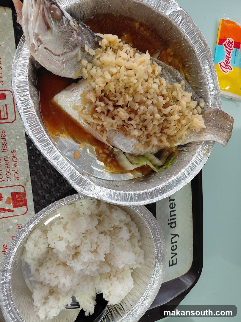 Steamed Fish with Garlic and Rice