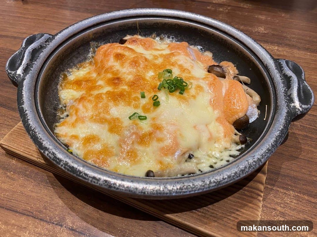 Baked Salmon with Cheese and Mushrooms