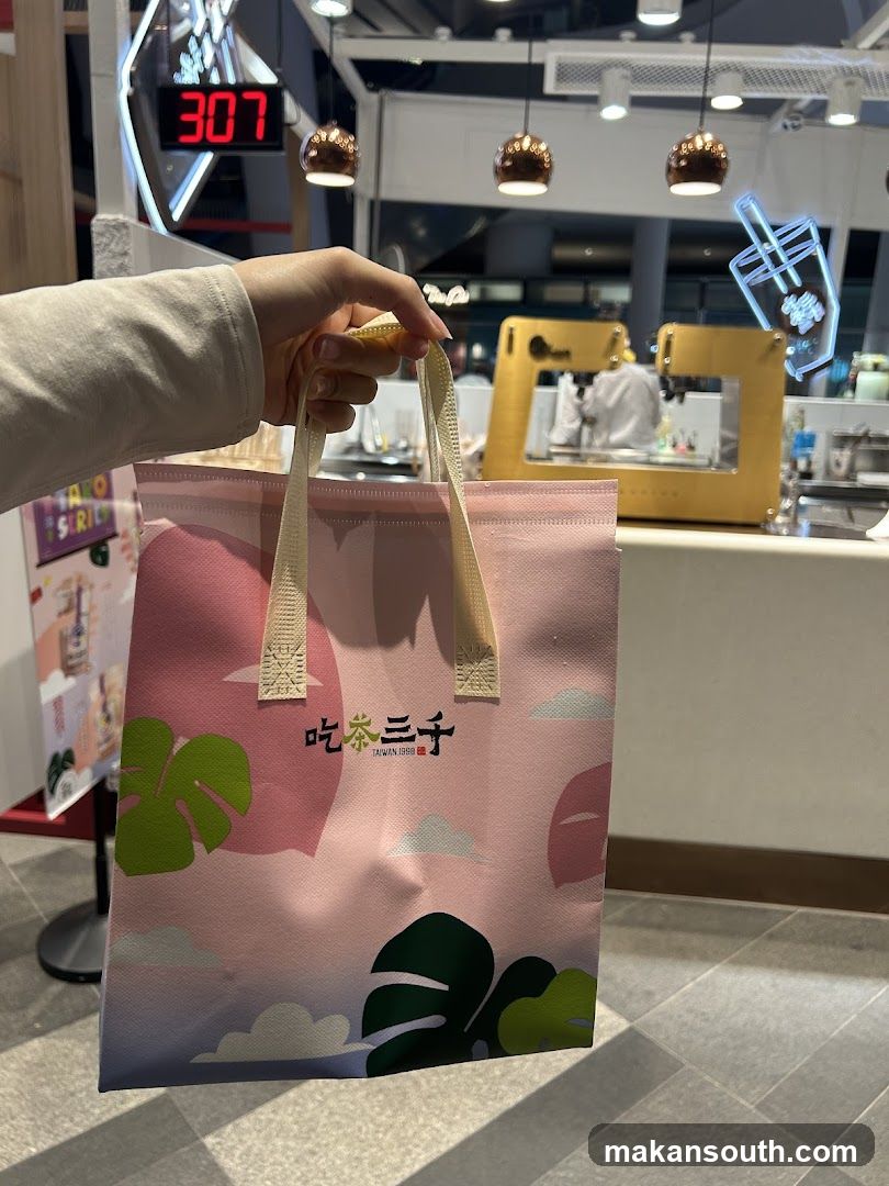 Pink Tote Bag with Tropical Design