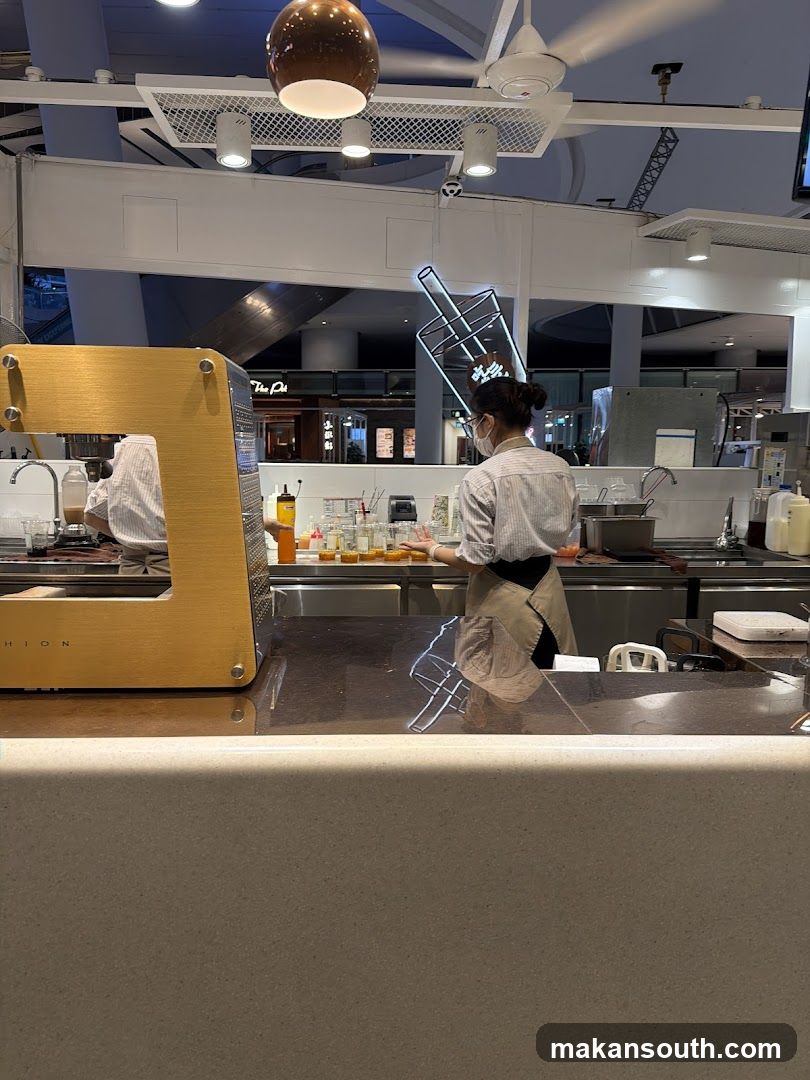 Barista preparing drinks
