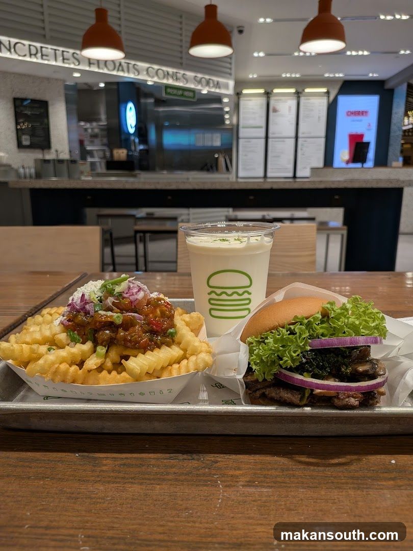 Burger, Fries, and Shake