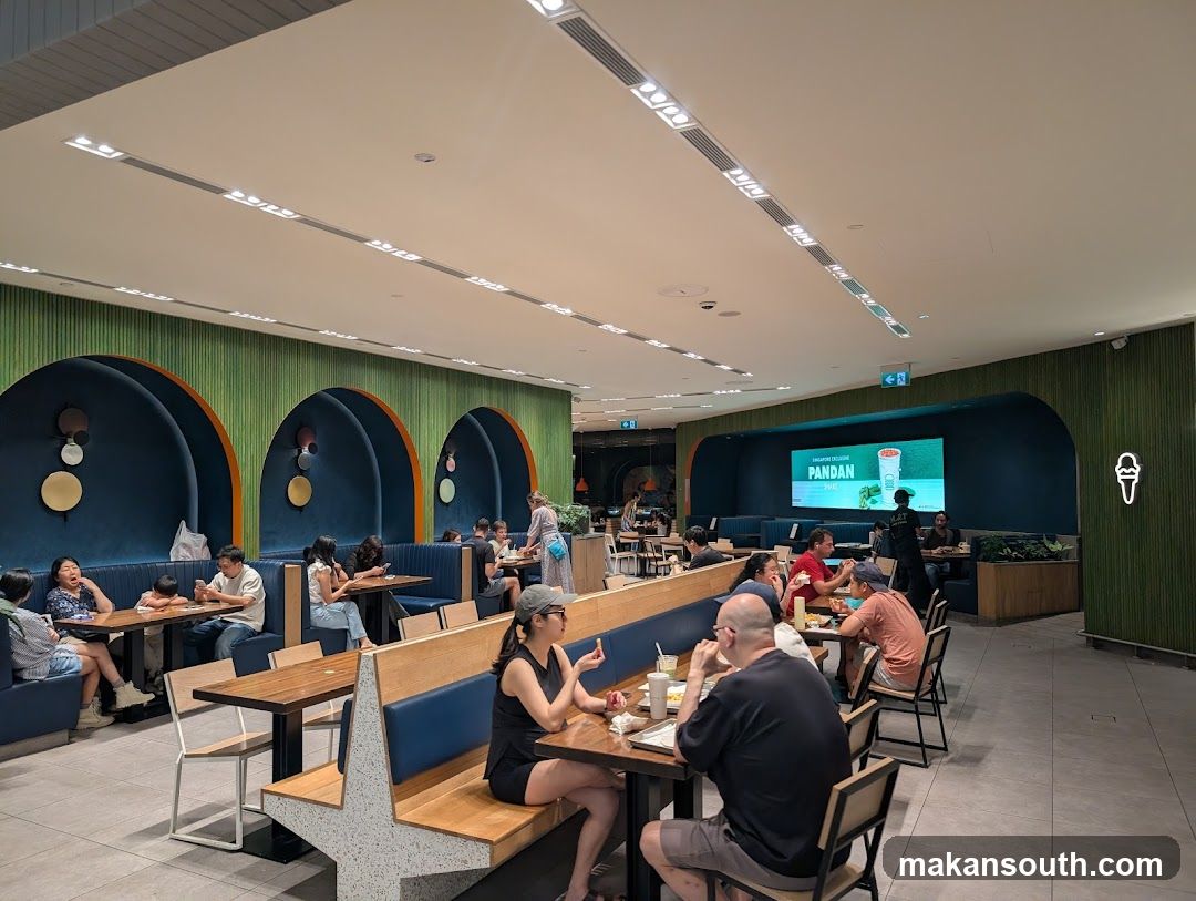 Diners in a modern restaurant