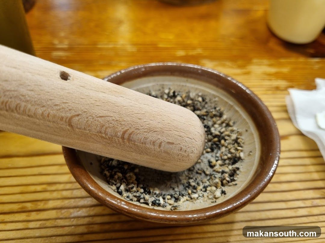 Sesame Seeds Being Ground