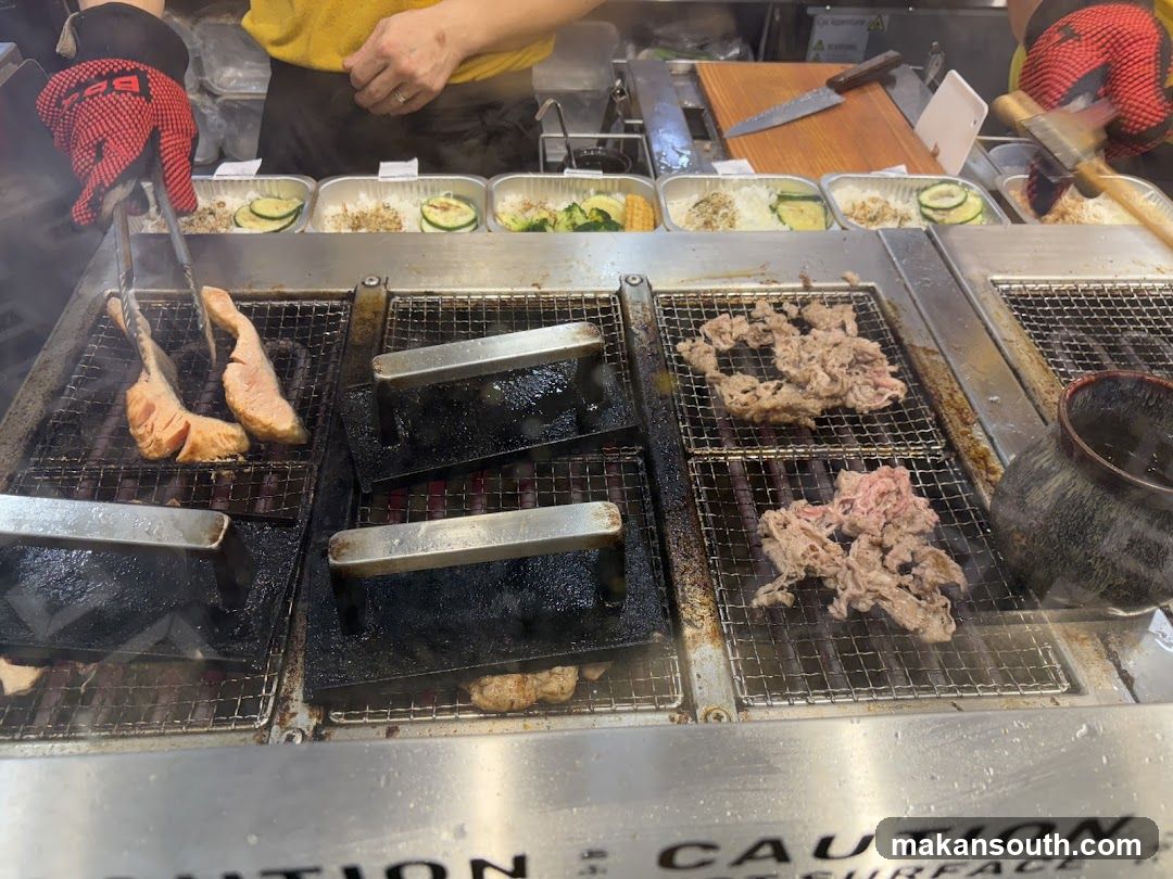 Grilling Salmon and Beef