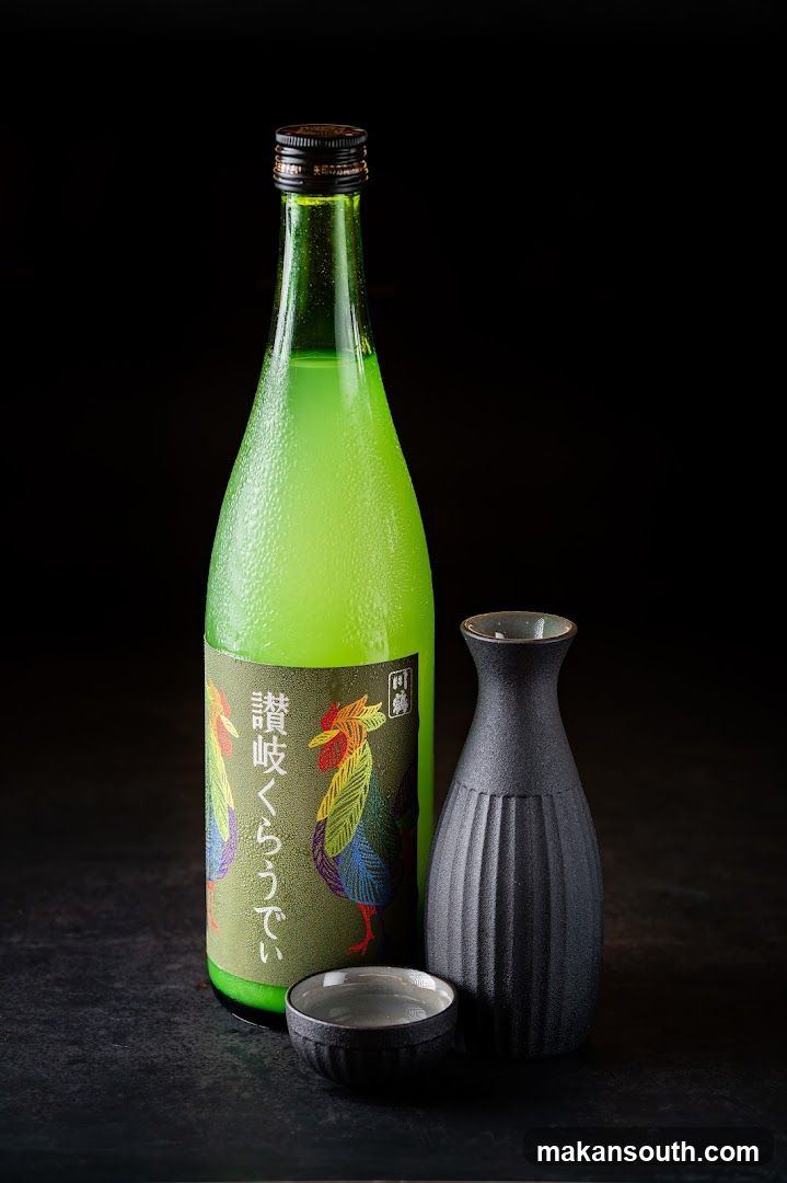 Bottle of Sake with Tokkuri and Ochoko