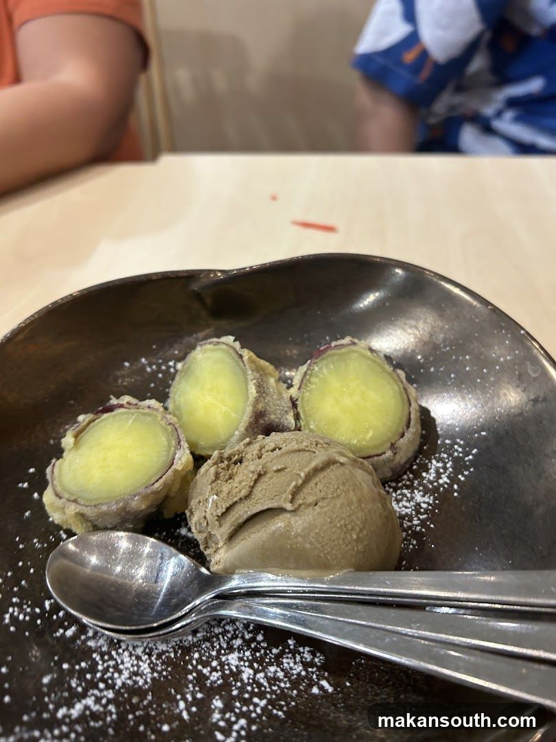 Sweet Potato Dessert with Ice Cream