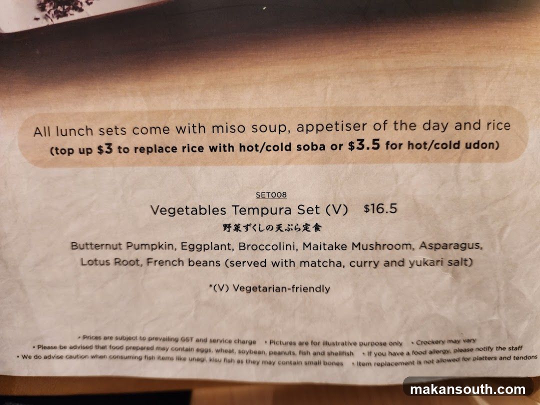 Vegetables Tempura Set